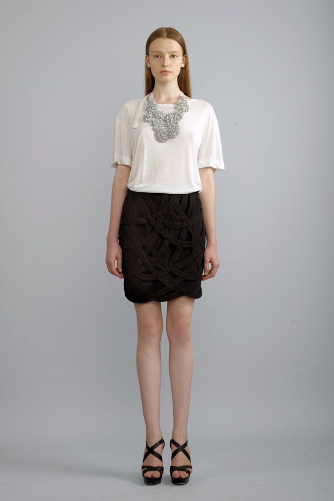 black silk fitted ruched mini skirt