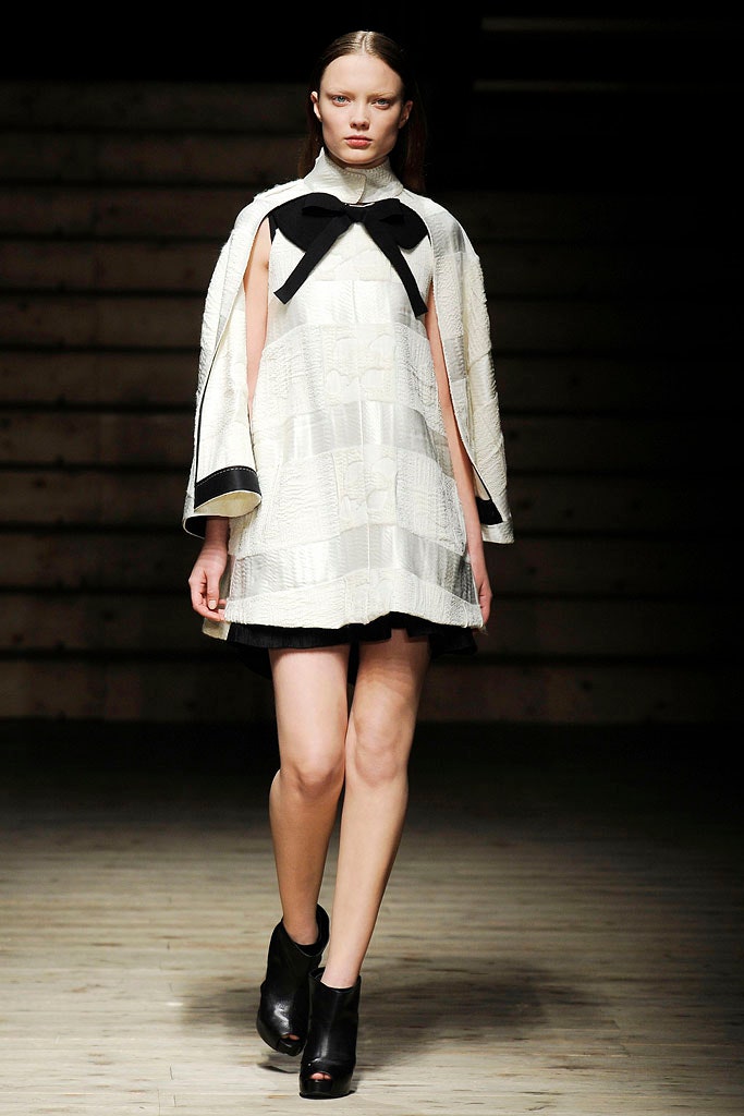 white silk mini dress with cape