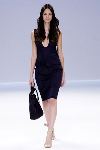 blue silk sleeveless dress