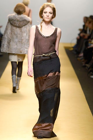 brown and black layered maxi dress