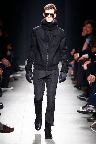 black leather gloves
