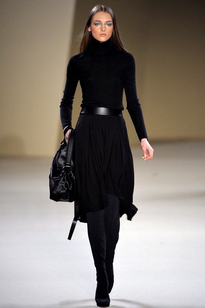 black silk asymmetric relaxed pleated skirt