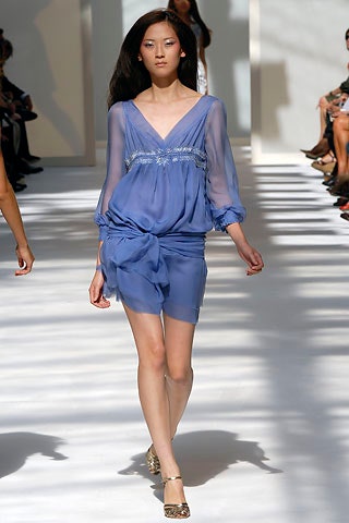 blue silk fitted mini dress
