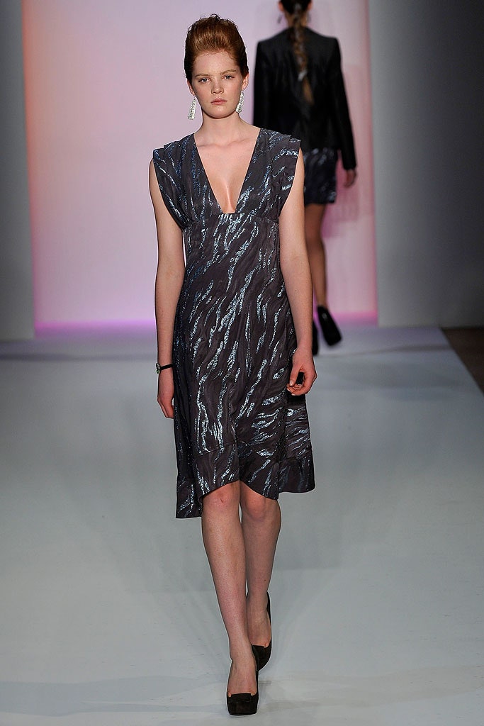 gray blue silk sleeveless dress
