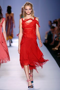 red chiffon sleeveless dress