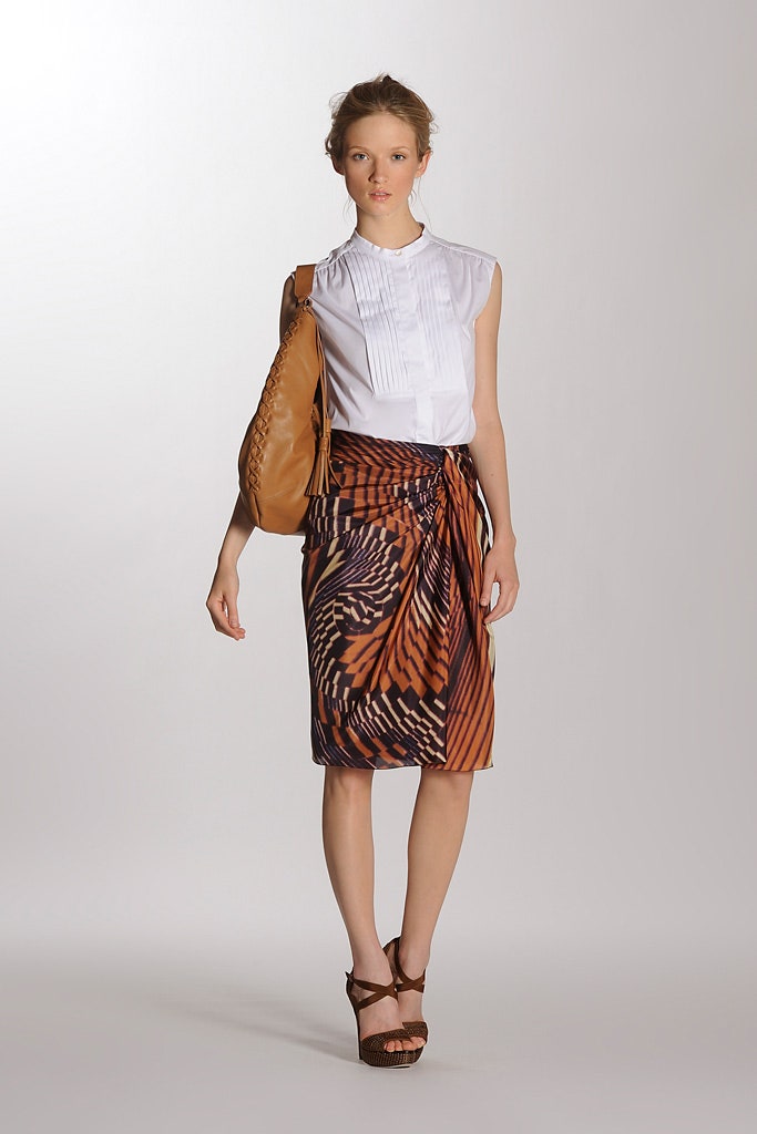 white blouse with multi skirt
