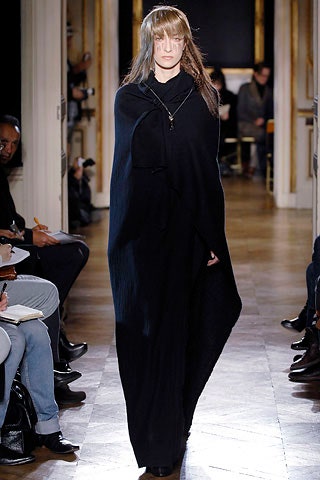 black wool relaxed cape