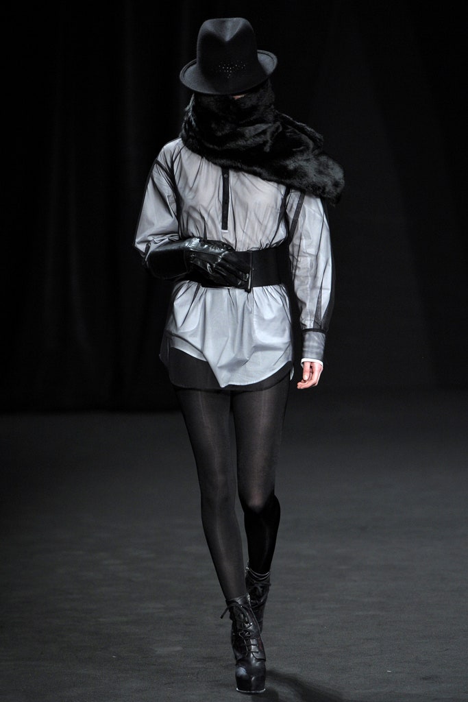 black fur scarf