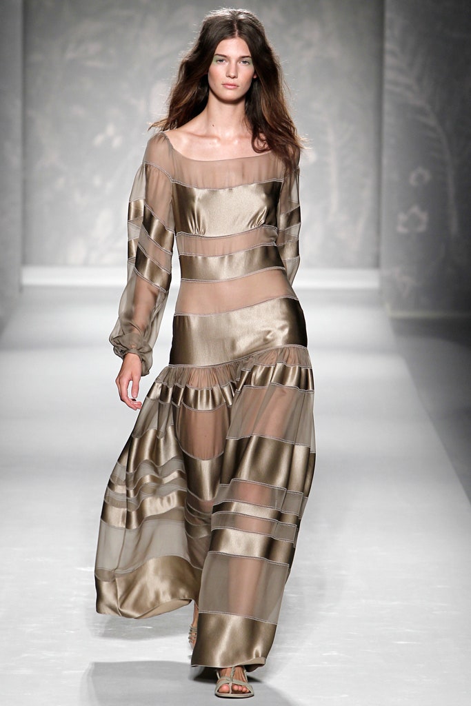 gold silk sheer maxi dress