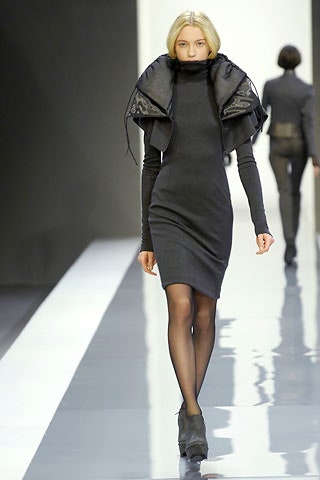 black silk sleeveless structured layered cape