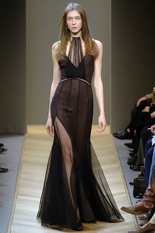 black sheer silk gown