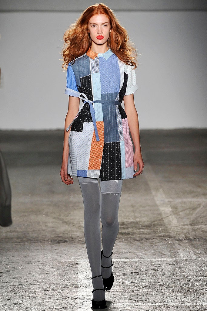 color-blocked shirt-dress