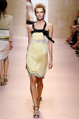 fitted yellow silk dress