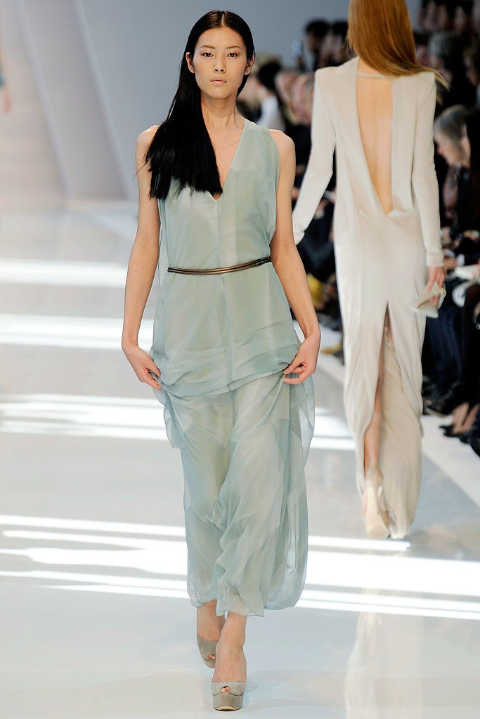 blue chiffon sleeveless dress