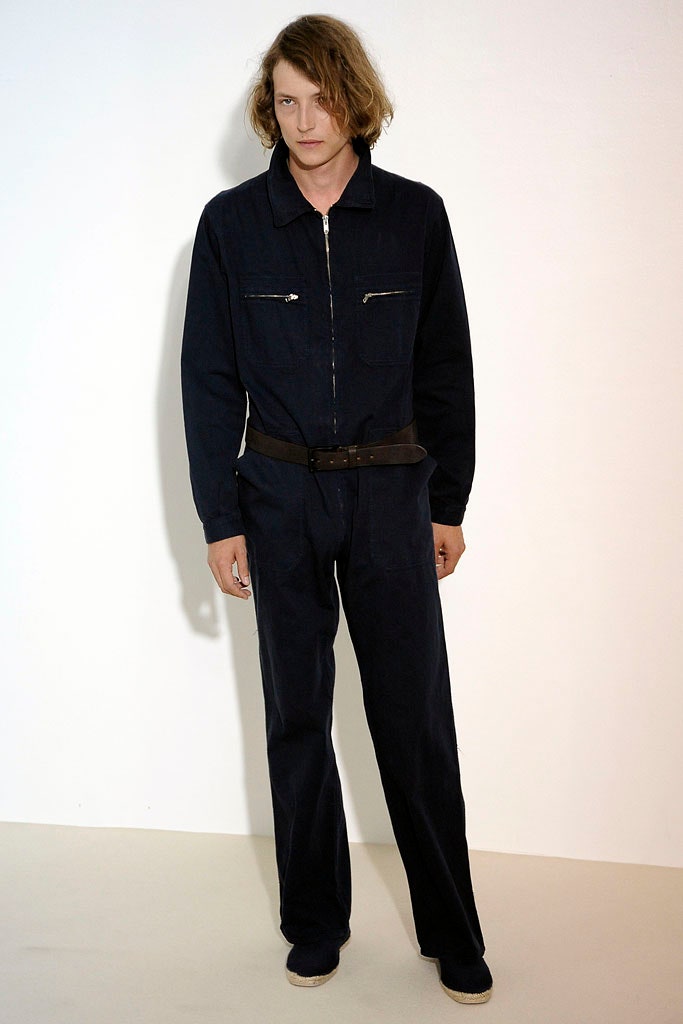 blue fitted cotton jumpsuit