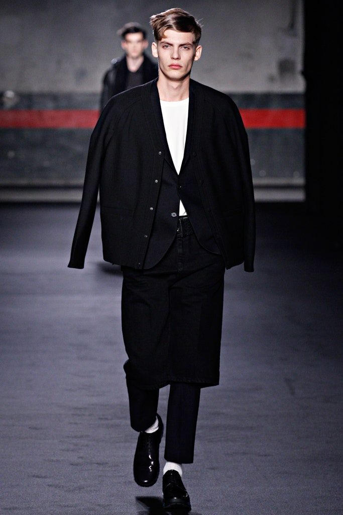 black oversized jacket with white shirt