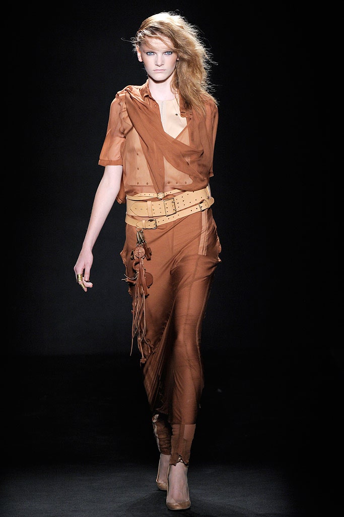 brown silk short-sleeve v-neck fitted draped blouse