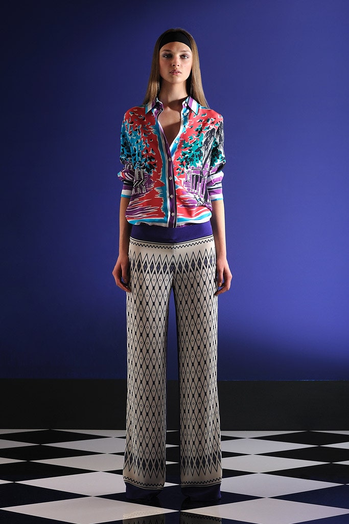 multi silk long-sleeve collared relaxed printed shirt