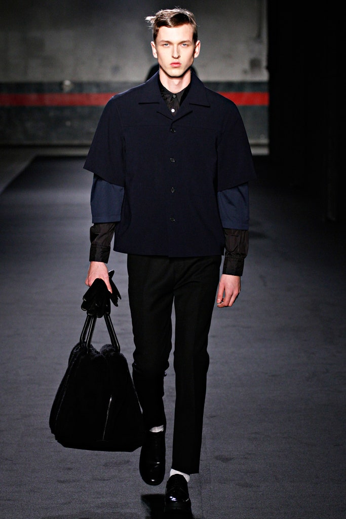 relaxed black jacket with tailored pants