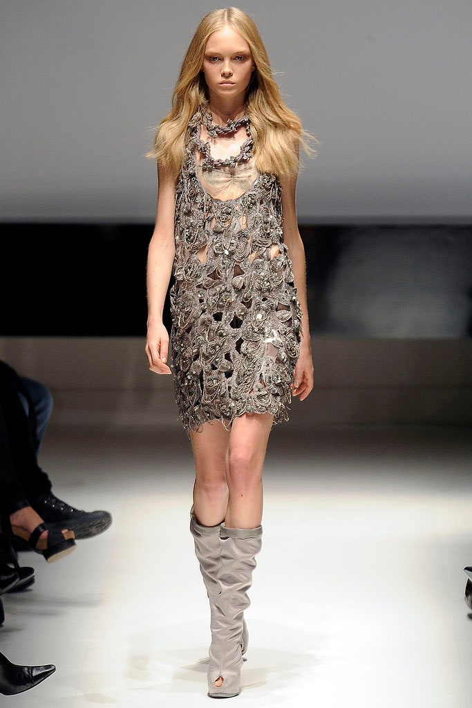 gray embellished sleeveless dress