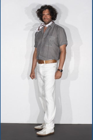 relaxed black and white checked shirt