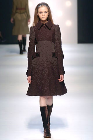brown wool collared dress