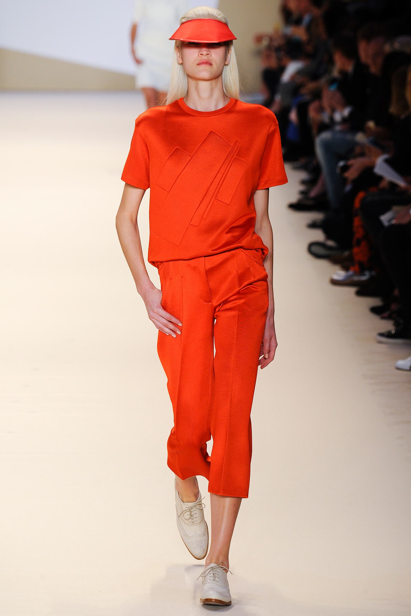 red silk top and pants