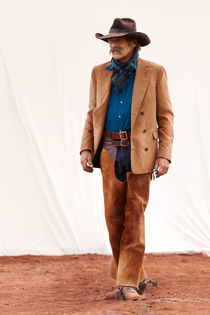 brown suede blazer with blue shirt