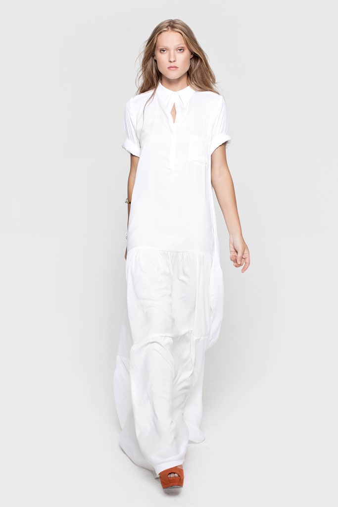 white relaxed cotton maxi dress