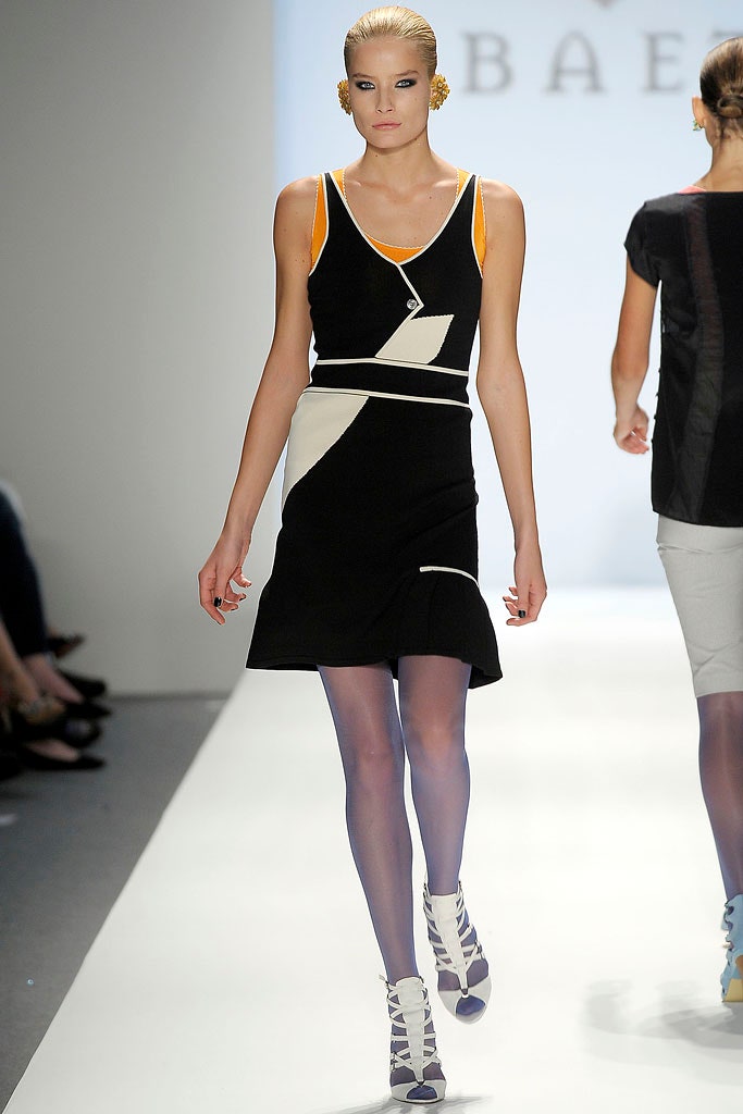 black and white color-blocked dress