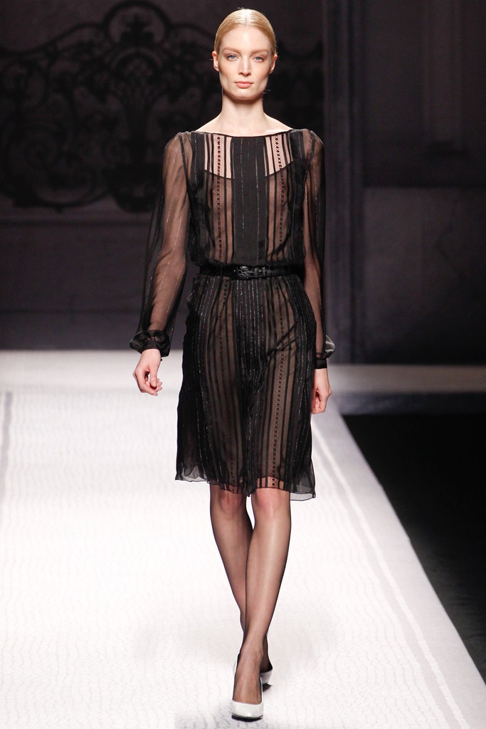 black silk pleated midi dress