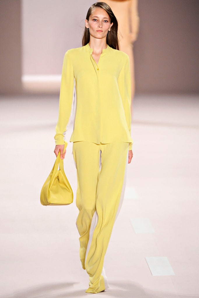 yellow fitted shirt and pants