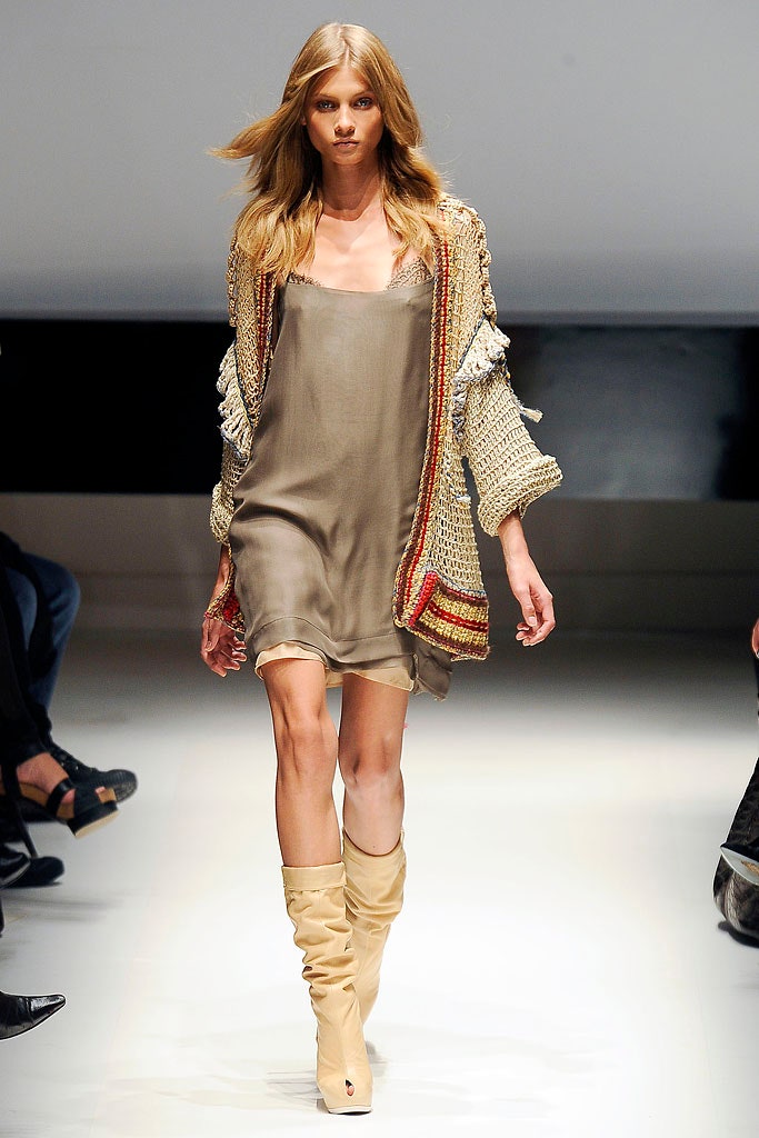 beige silk mini dress with multi cardigan