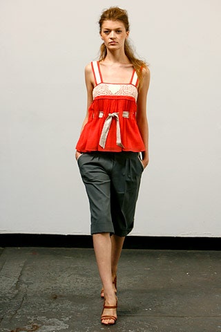 red sleeveless v-neck relaxed tiered top