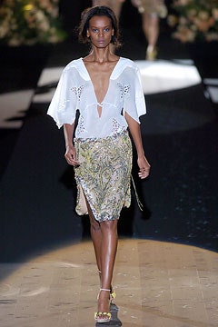 multi silk slit fitted flared skirt