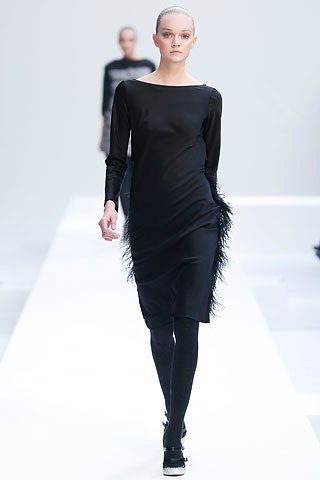 black silk fringed dress
