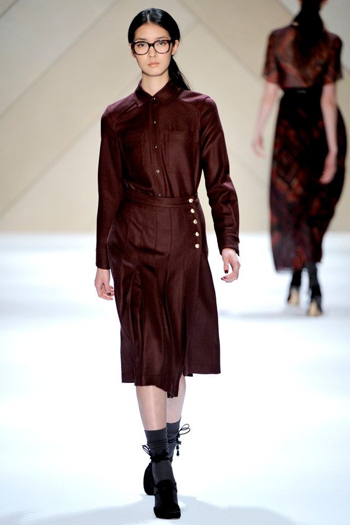 maroon silk fitted shirt-dress