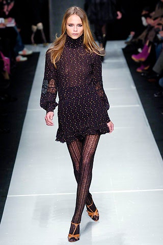 black mini dress with sheer tights