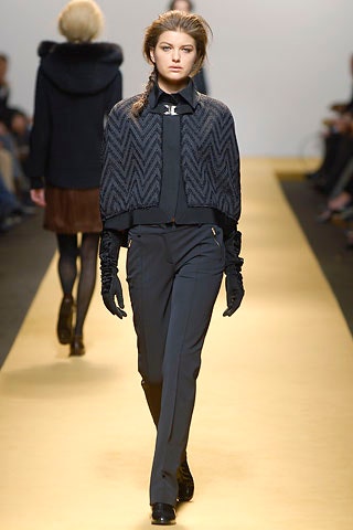 black fitted jacket and slim pants