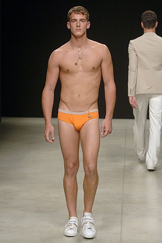 fitted orange swimsuit