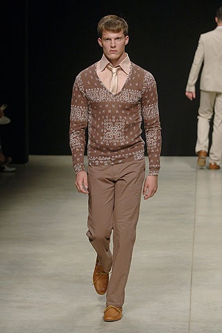 brown cotton long-sleeve v-neck fitted embroidered sweater