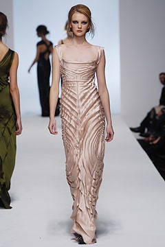 fitted pink silk gown