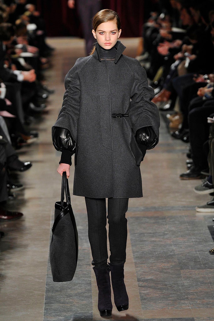 gray wool fitted coat