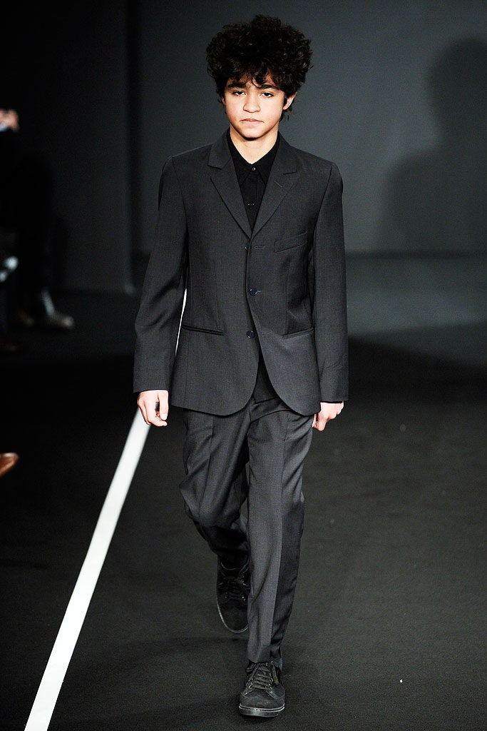 black wool long-sleeve collared tailored buttoned straight-leg suit