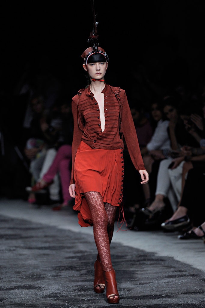 red silk long-sleeve v-neck fitted ruched buttoned dress