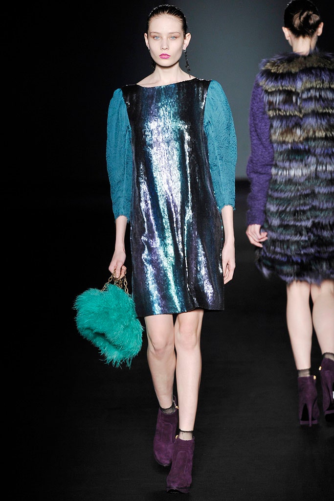 shiny blue green sequined dress