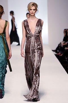 brown silk sleeveless gown