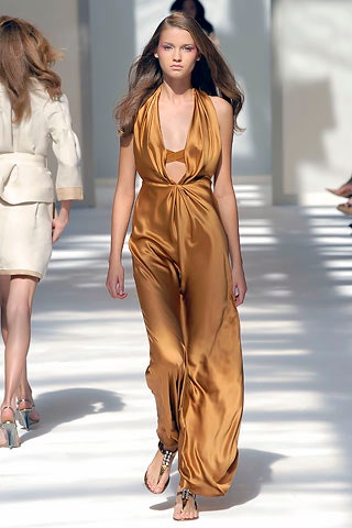 gold silk halter jumpsuit