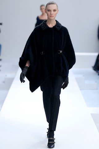 black fur sleeveless collared relaxed belted poncho
