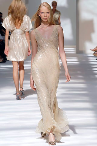 ivory silk sequin gown